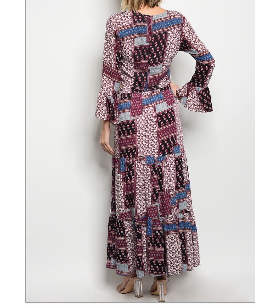 NWT Cheeky Boho Peasant crop with long skirt set - Picture 2 of 8